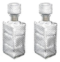 Set 2 Licoreras Decantador Macedonia Vino Vidrio Cristal 1l