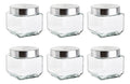 Set 6 Frascos Organizador De Cocina Vidrio Tapa Metal 820ml Transparente