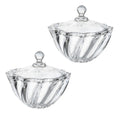 Set 2 Bombonera Azucarera C/ Tapa Vidrio Cristal Vittori