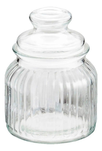 Caja 24 Piezas Brocal De Vidrio Astriado Mediano T/Presión 650 ml