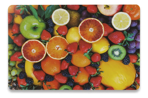 Mantel Individual tapete Rectangular Impreso con diseño PVC Mesa Comedor Textiline, tapetes Lavables Resistentes Fácil de Limpiar para Mesa Cocina Comedor Restaurante (18, Frutas)