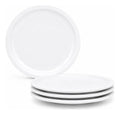 Set 4pz Plato Vajilla Melamina Trinche Postre Pan Blanco 16cm