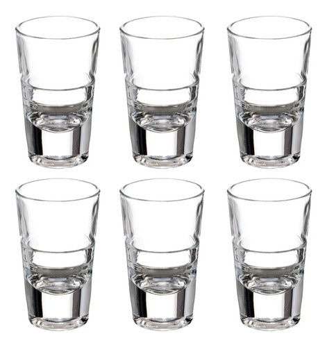 - Juego de 6 Tequileros Caballitos Shot Chupito de Cristal Vidrio modelo Anillos chico