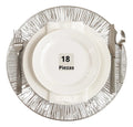 Mantel Individual tapete rectangular Mesa Comedor PVC, tapetes Lavables Resistentes Fácil de Limpiar para Mesa Cocina Comedor Restaurante (18, Plata)