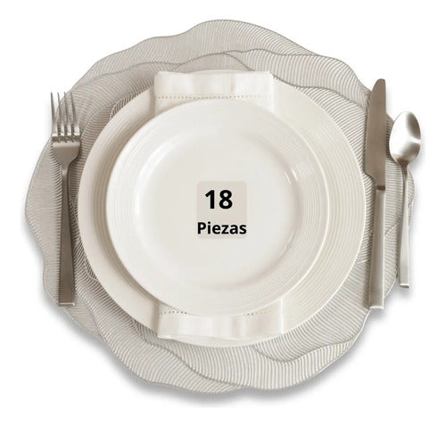 Mantel Individual tapete Circular Mesa Comedor PVC, tapetes Lavables Resistentes Fácil de Limpiar para Mesa Cocina Comedor Restaurante (18, Plateado)