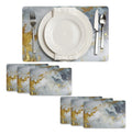 Mantel Individual tapete Rectangular Impreso con diseño Polipropileno Mesa Comedor tapetes Lavables Resistentes Fácil de Limpiar para Mesa Cocina Comedor Restaurante (6, Blanco)