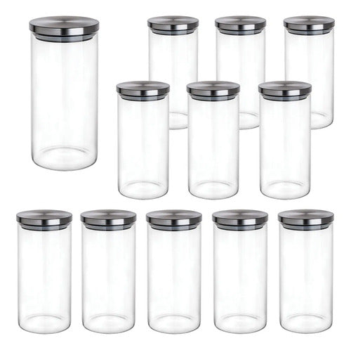 Caja 12 Piezas Brocal De Vidrio Liso de Borosilicato 1.5 L