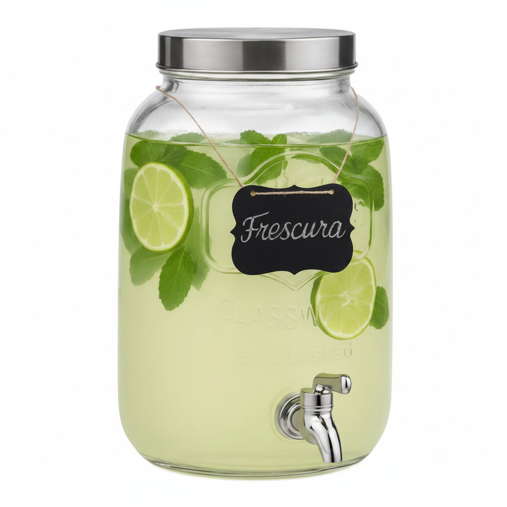 Dispensador De Vidrio Bebidas Aguas Vitrolero Vintage 8 Lts
