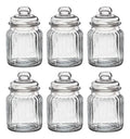 Set 6 Frasco Especiero Astriado Almacenamiento Vidrio 300ml Transparente