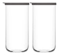 Juego de 2 Recipientes de Vidrio Cristal para Almacenamiento con Tapa Silicón 1.4 L