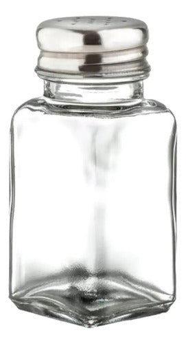 Set 2 Saleros De Cristal Cuadrado Liso 80 Ml