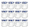 12 Frascos Mini Hexagonal Vidrio Tapa Colores Almacena 45ml