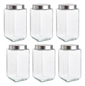 Set 6 Frascos Organizador Almacenamiento Cocina Vidrio 2.1l - Transparente