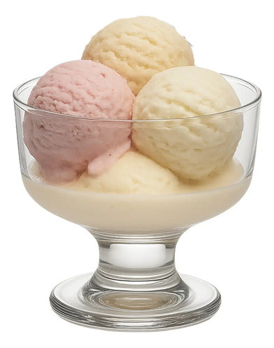 Set 6 Copas Helado Malteada Postre Vidrio Cristal Lav 280ml