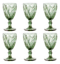 Juego 6 Copas De Vino Agua Vidrio Cristal Color Grande 340ml