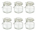 Set 6 Frasco Especiero Quadra Almacenamiento Vidrio 100ml Transparente
