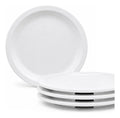 Set 4pz Plato Vajilla Melamina Trinche Postre Pan Blanco 23cm