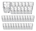 Caja Sellada 36 Piezas Tarro De Vidrio Cervecero Calavera 500 ml