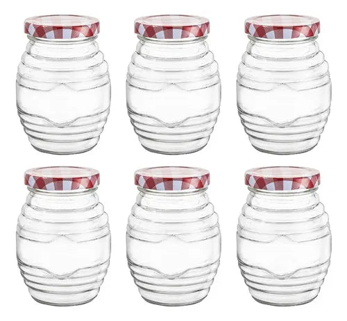 Set 6 Frascos Organizador Especieros Vidrio 190 Ml C/ Tapa