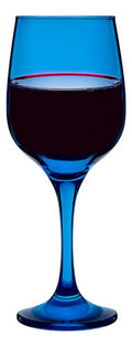 LAV, Juego de Copas de Vino Tinto Cristal Resistente, Variedad de Colores para Eventos, Bodas, Fiestas, Banquetes (24, Azul)