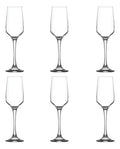 Set 6 Copas Flauta Champagne Lav Vidrio Transparente Lal 230ml