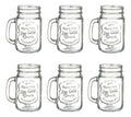 Set 6 Tarros Frasco Mason Jar Vintage Vidrio Labrado 480 Ml Transparente