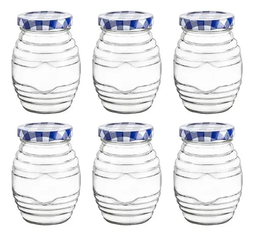 Set 6 Frascos Organizador Especieros Vidrio 190 Ml C/ Tapa