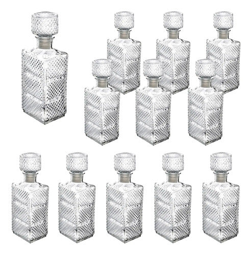 Caja Sellada Con 12 Piezas Licorera De Vidrio Macedonia 1 L
