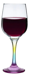 LAV, Juego de Copas de Vino Tinto Cristal Resistente, Variedad de Colores para Eventos, Bodas, Fiestas, Banquetes (24, Arcoíris)