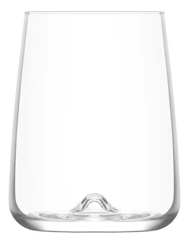 Juego 6 Vasos Copa Stemless Terra Vidrio Cristal 360 ml Para Cocina, Banquetes, Fiestas
