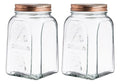 Set 2 Frasco Brocal Especiero Vintage Vidrio 1 L Cocina Transparente