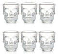 Set 6 Vasos Tequileros De Vidrio Caballitos Calavera 45 Ml Transparente