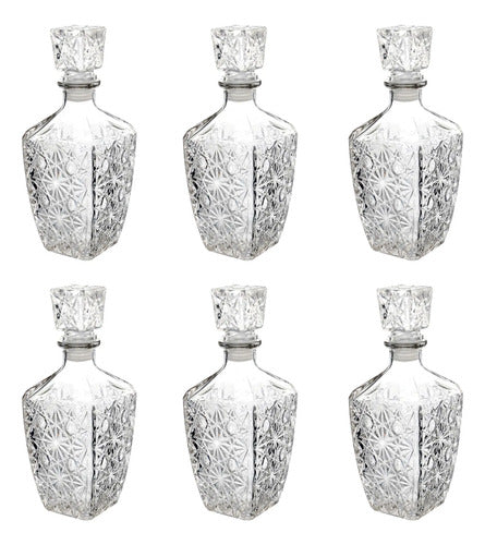 Set 6 Licoreras Cristal Decantador Vino Mediana 500ml