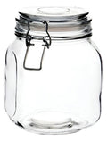 Caja 24 Piezas Brocal De Vidrio Quadra Clip Anillo Blanco 750 ml