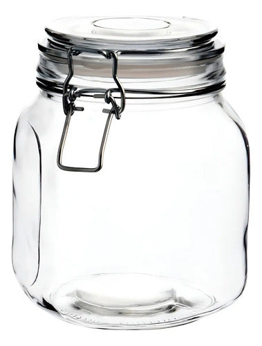 Caja 24 Piezas Brocal De Vidrio Quadra Clip Anillo Blanco 750 ml