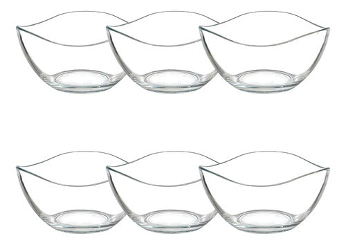Set 6 Piezas Tazón Lav De Vidrio Vira Mediano 310 Ml