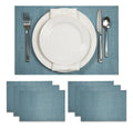 Mantel Individual tapete Rectangular Mesa Comedor Textiline, tapetes Lavables Resistentes Fácil de Limpiar para Mesa Cocina Comedor Restaurante (6, Azul)