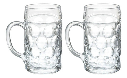 Set 2 Tarros Cervecero Babaria Vidrio Grande 1.1 L Vaso Transparente