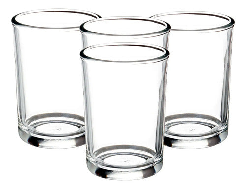 Juego de 4 Vasos Cafeteros de Vidrio Cristal 250ml
