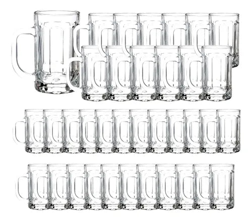 Caja Sellada 36 Piezas Tarro De Vidrio Líneas Chico 380 ml