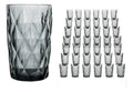 Caja 48 Vasos Vidrio Cristal Labrado Libia 400ml Humo