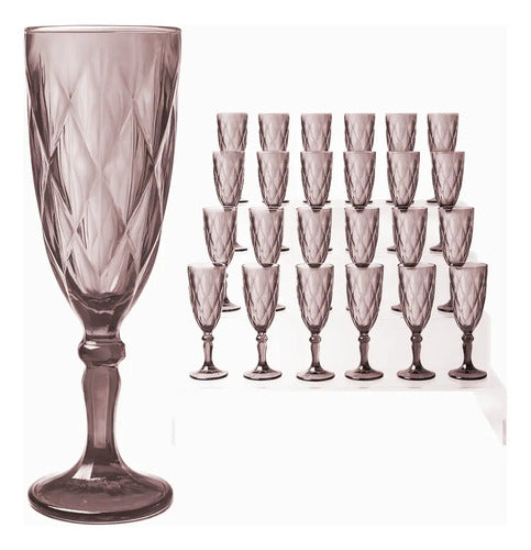 Copas de Vidrio Púrpura Cristal 24 Piezas