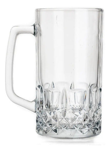 Caja 24 Pz Tarro Cervecero Diamante Cerveza Vidrio 600 Ml Transparente