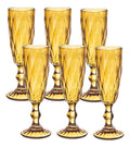 Set 6 Copas Flauta De Color Para Champaña Cristal 170ml