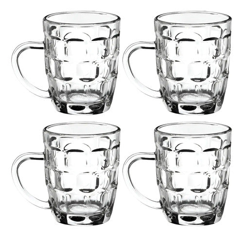 Set 4 Piezas Tarro De Vidrio Cervecero Piña Grande 460 ml