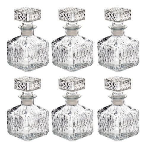 Set 6 Piezas Licorera De Vidrio Rodas Mediana 500 ml