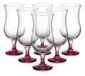 LAV Juego de 6 Copas Cristal Vidrio para Cóctel Huracán Cocktail 470ml (Rosa)