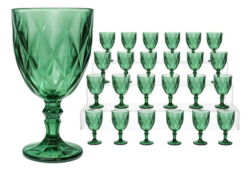 Copas De Vidrio Vino Verde 24 Piezas