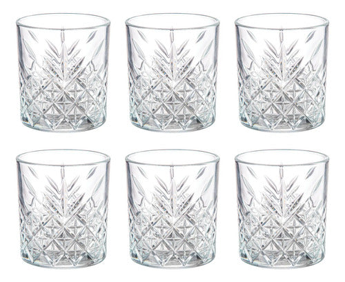 Set 6 Piezas Vaso De Vidrio Para Whisky Infinity 350 Ml Cristalino