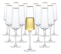 Set Copas Vidrio Flauta Champagne Filo De Oro 24 Piezas